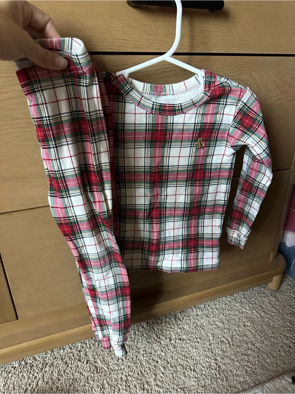 GAP Red, Green and White Plaid Kids Pajama Set
